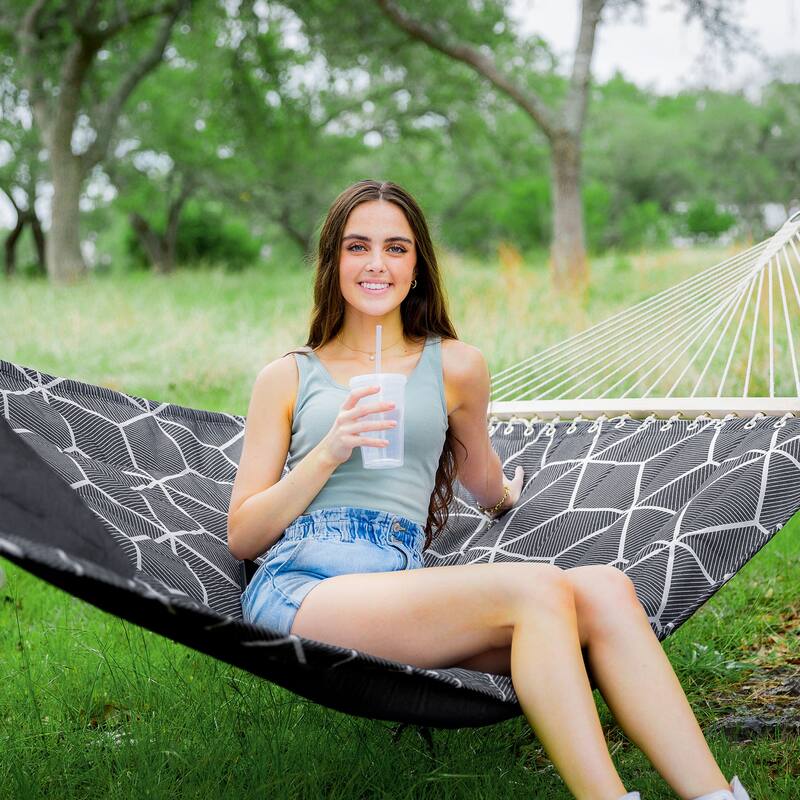 78'' Quilted 2 Person Hammock Beach Swing with Spreader Bars&Pillow - 55.1*122*1