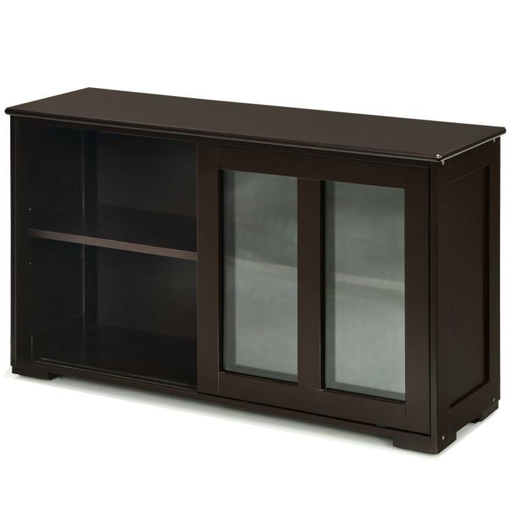 Sideboard Buffet Cupboard Storage Cabinet with Sliding Door - 42" x 13.0" x 24.5" (L x W x H)