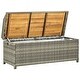 preview thumbnail 2 of 4, vidaXL Patio Storage Bench 47.2" Poly Rattan Gray - 47.2" x 19.7" x 19.7"