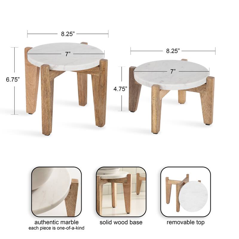Kate and Laurel Icelyn Round Plant Stand Set