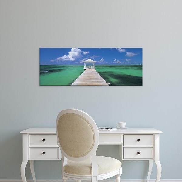 Easy Art Prints Panoramic Images's 'Pier in the sea, Bahamas' Premium Canvas Art