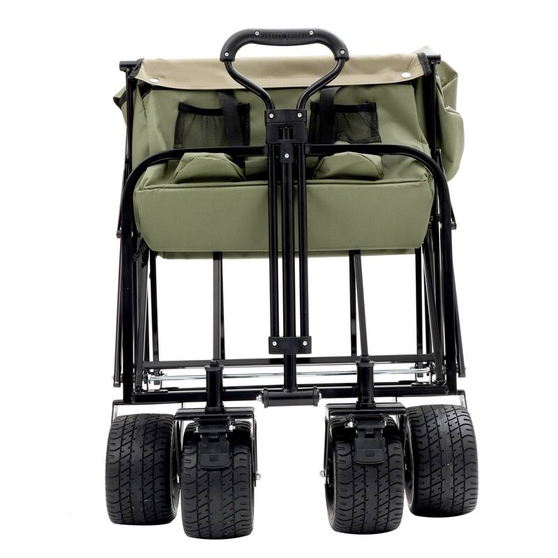 440 lb Collapsible Floral Wagon Cart with 360° Swivel Wheels