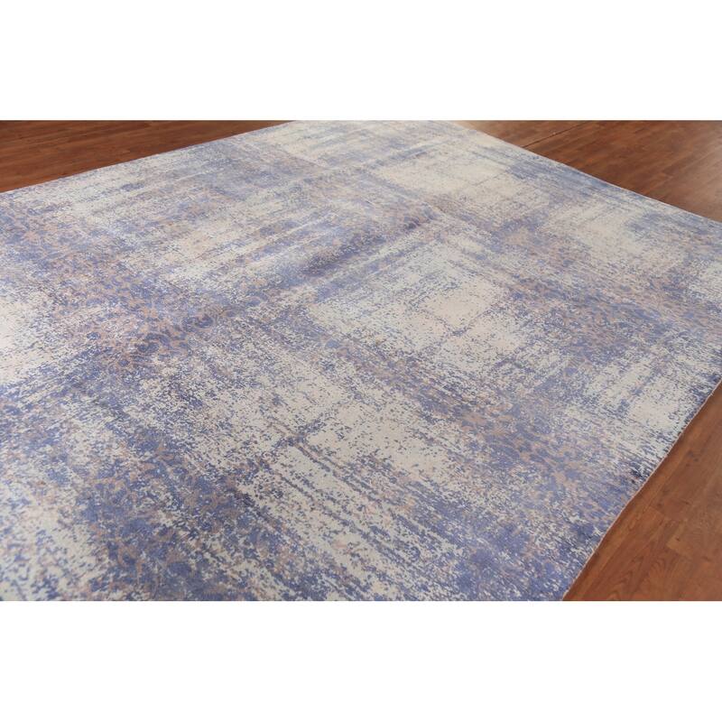 All-Over Abstract Contemporary Area Rug Handmade Wool Carpet - 8'11"x 11'11"