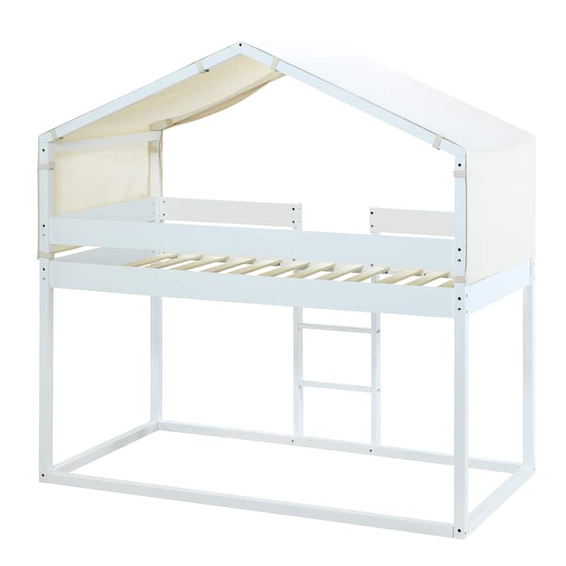 Bunk Bed Wood Bed with Tent