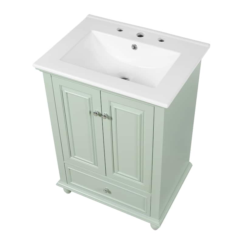 Soft Closing Doors Bathroom Vanity Cabinet with Ceramic Sink