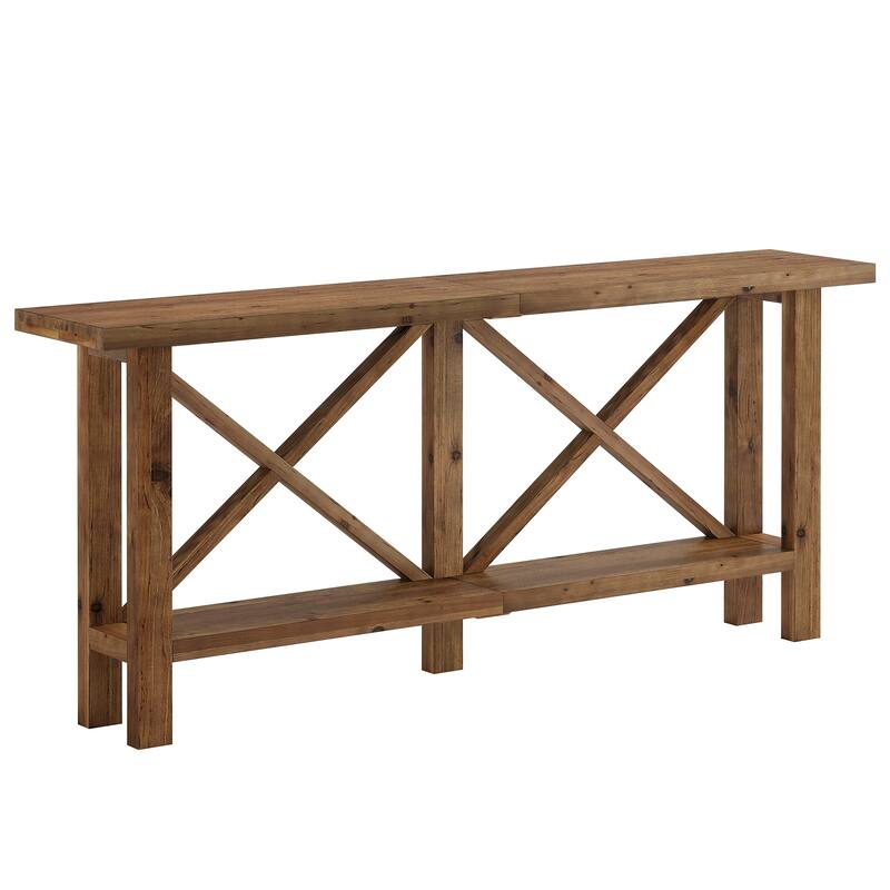 Solid Wood Console Table, Farmhouse Narrow Sofa Table for Living Room