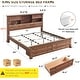 preview thumbnail 16 of 66, Farmhouse Bed Frame with 54" Tall Storage Bookcase Headboard