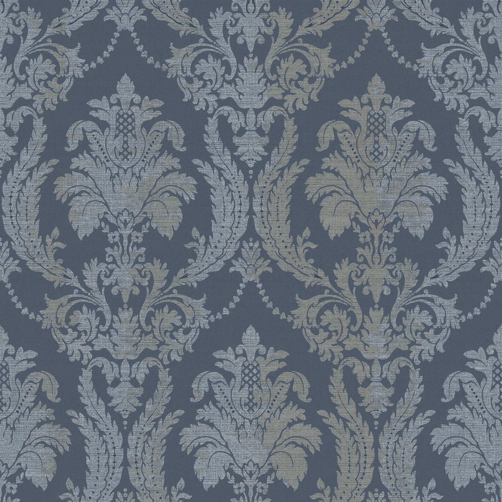 Galerie Wallcoverings Italian Style Classic Floral Damask Vinyl on Non-woven Luster Wallpaper Roll