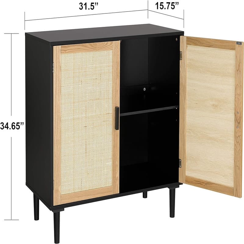 Sideboard Buffet CabinetKitchen Storage Cabinet - 15.8"D x 31.5"W x 34.6"H