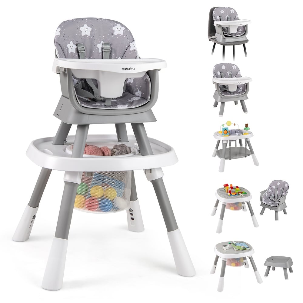 Gymax 16-in-1 Baby High Chair w/ Activity Center Booster Seat Building