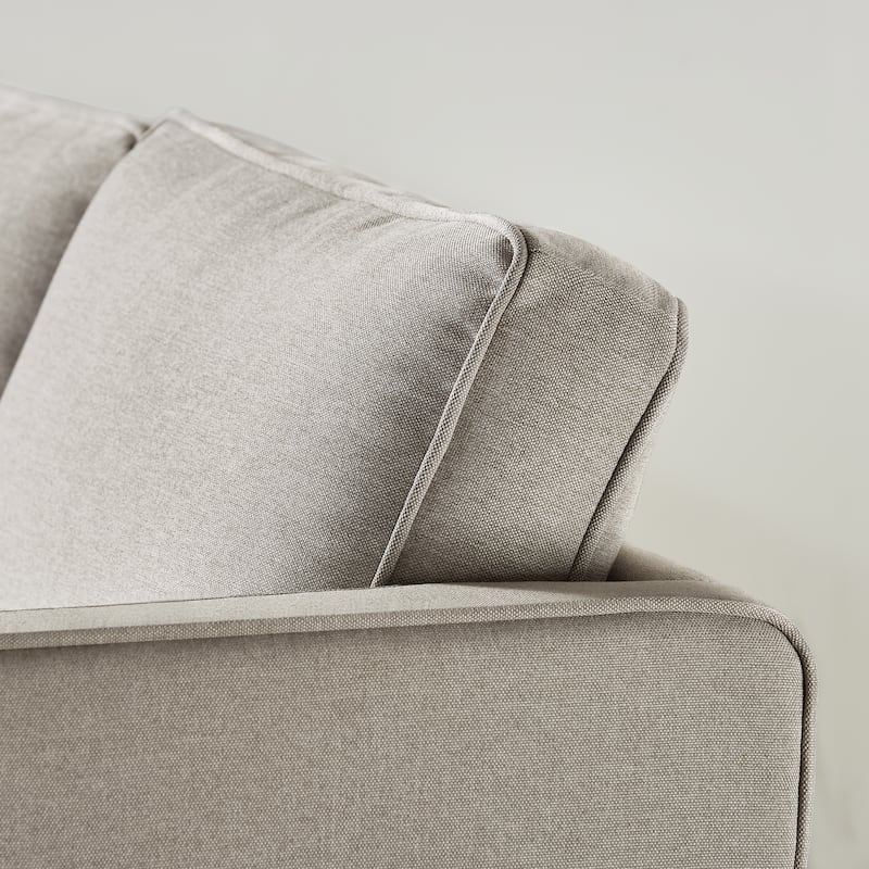 HANA Modern Linen Sofa w/ Arm Pockets by Crown Comfort