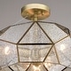 preview thumbnail 10 of 10, Euclid 16-in W Gold Aged Brass Contemporary Geometric Semi Flush Mount Ceiling Light Fixture - 16-in W x 11-in H x 16-in D
