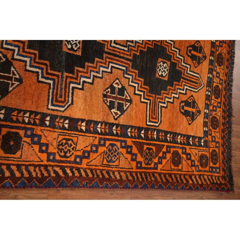 Hand Knotted Oriental 100% Wool Carpet Traditional Tribal Oranges & Rust Lori Area Rug - 7' 4'' X 4' 0''
