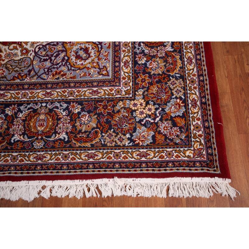 Traditional Red Kashan Turkish Rug Medallion Machine-Made Carpet - 9'8" x 12'6"