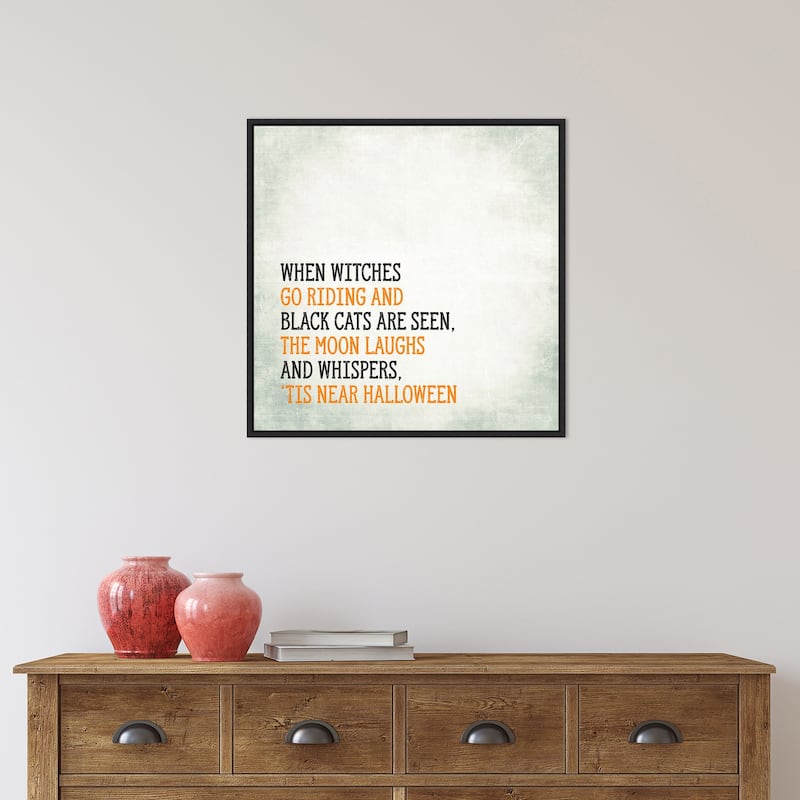 Amanti Art Tis Near Halloween Framed Canvas Wall Art
