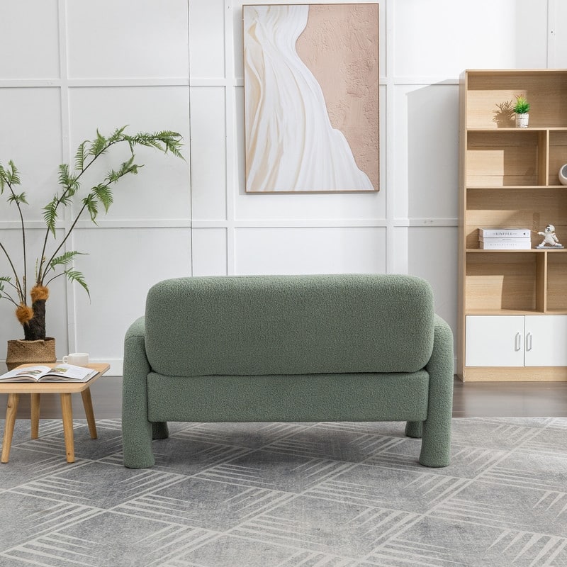 SEYNAR Mid-Century Modern Boucle 51'' Solid Wood Curved Sofa