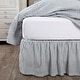 preview thumbnail 1 of 6, Sawyer Mill Ticking Stripe Bed Skirt Queen - Denim Blue/Soft White
