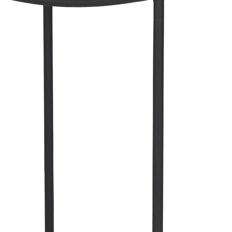 HomeRoots 26" Black Solid Wood and Iron Backless Counter Height Bar Chair
