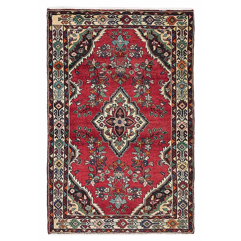 ECARPETGALLERY Hand-knotted Anadol Red Wool Rug - 3'2 x 5'0