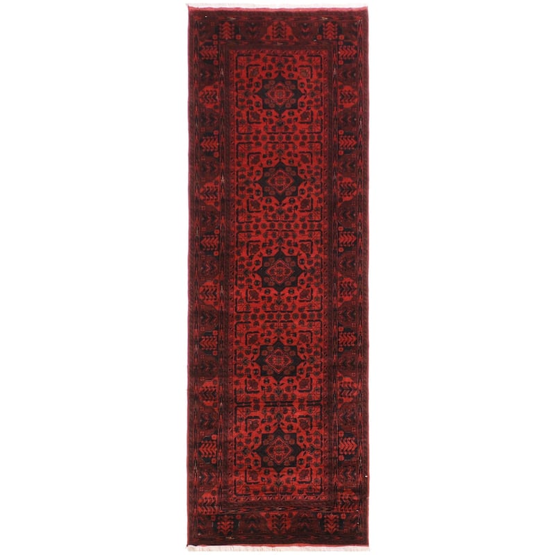Southwestern Biljik Khal Mohammadi Charley Red/Black Runner - 2'10'' x 9'8''