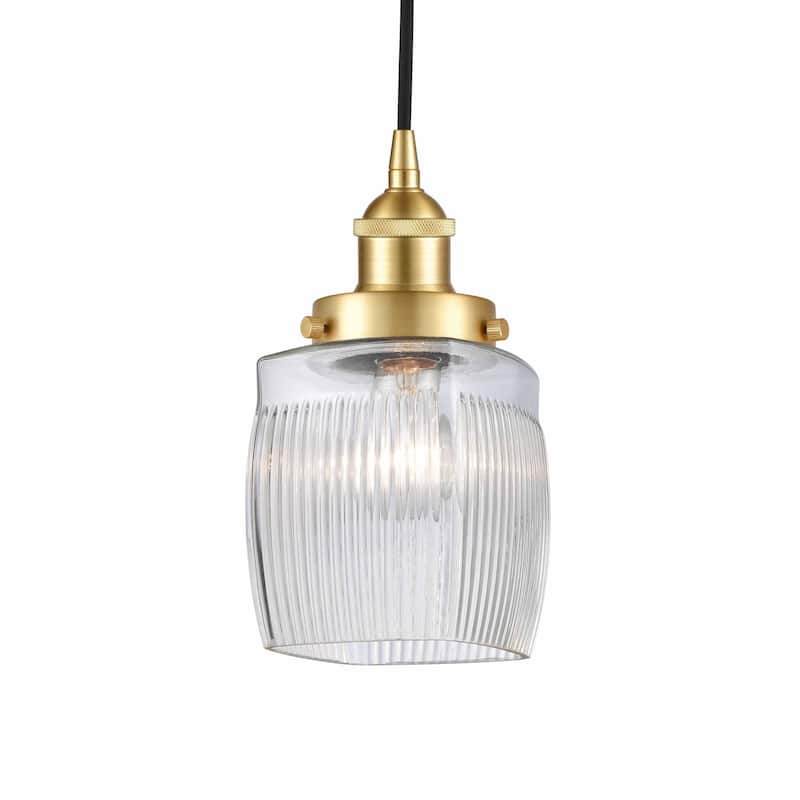 Innovations Lighting 616-1PH-10-6 Colton Pendant Colton 6" Wide Mini - Satin Gold / Clear Halophane