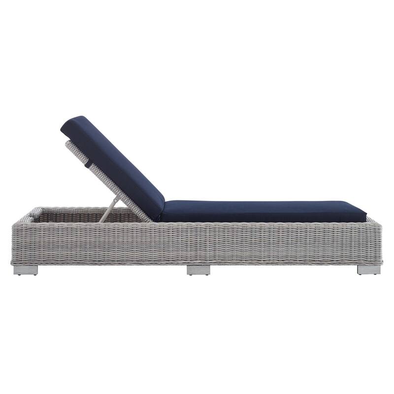 Conway Sunbrella Outdoor Patio Wicker Rattan Chaise Lounge