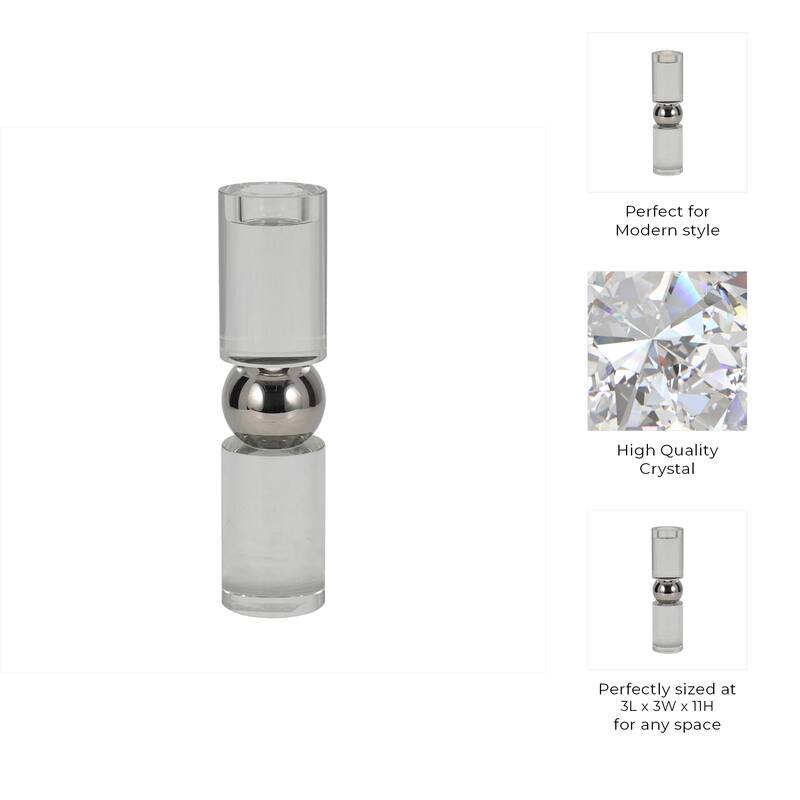 Candle Holder - Crystal Modern Cylinder Taper