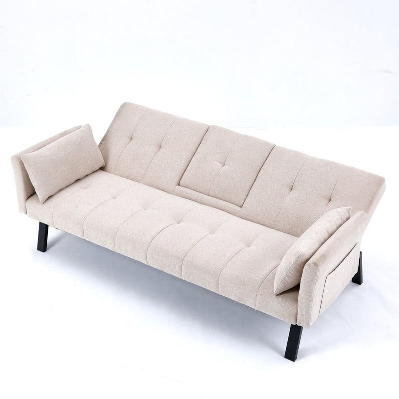 70" Cotton And Linen Cushion Sofa