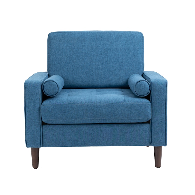 35.56" W Accent Chair Upholstered Armchair with Bolster Pillows