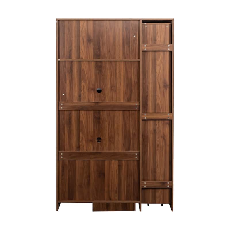 Expandable Kitchen Buffet Cabinet, Pantry Cabinet with Pull-out Storage Shelf, Storage Cabinet with 4 Doors