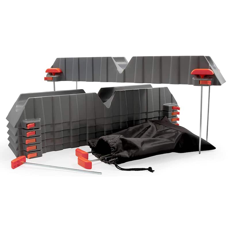 Camco 43071 Adjustable Stackable Sewer Hose Drain Support Kit for RV (6 Troughs) - 1