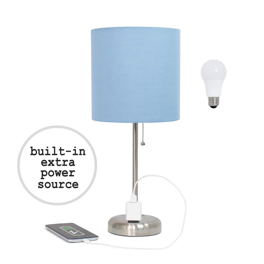 Simple Designs 9.5" Desk Lamp with Charging Outlet and LED Bulb Included - 19.50