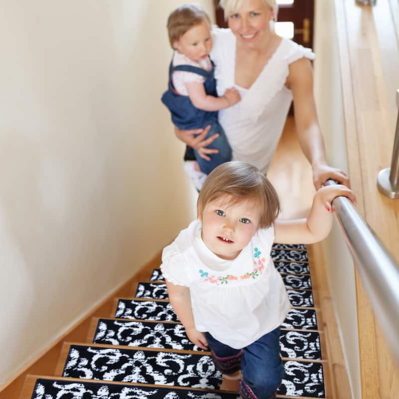 SUSSEXHOME Floral Collection Stair Treads 9 in. x 28 in.