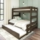 preview thumbnail 22 of 27, Max and Lily Farmhouse Twin over Full Bunk Bed with Trundle Barnwood Brown