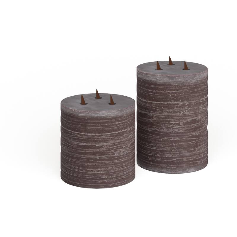 Modern Wax and Led Black Flicker Candles (Set of 3) - S/3 4", 6", 8"H - S/3 4", 6", 8"H