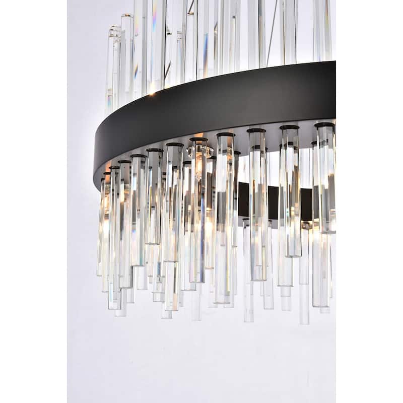 Indigo Home round crystal pendant in black