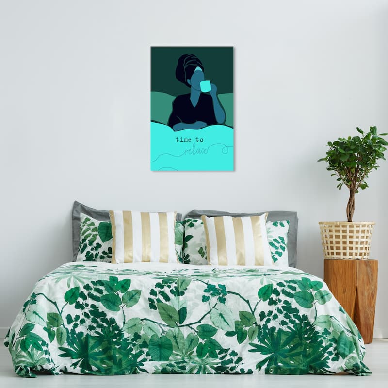 Wynwood Studio Canvas Fashion and Glam My Own Time Pink and Cream White Modern & Contemporary Wall Art Canvas Print - 36 x 24