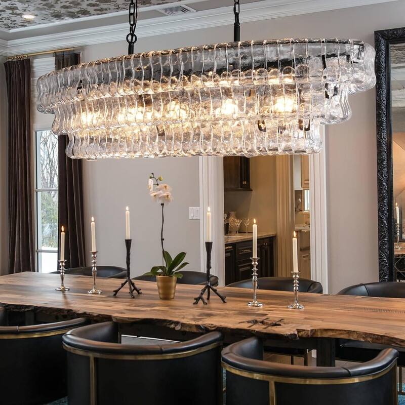 KAYLA 36 in. 6-Lights Gold Crystal Drum Chandelier