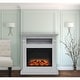 preview thumbnail 2 of 3, Hanover Drexel 34 In. Electric Fireplace w/ Enhanced Log Display and White Mantel