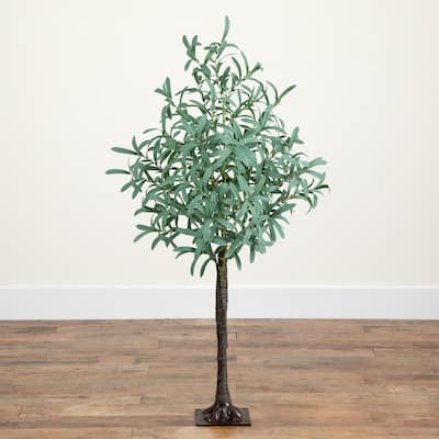 Pre-Lit Olive Artificial Tree - 4' - Warm White LED Lights
