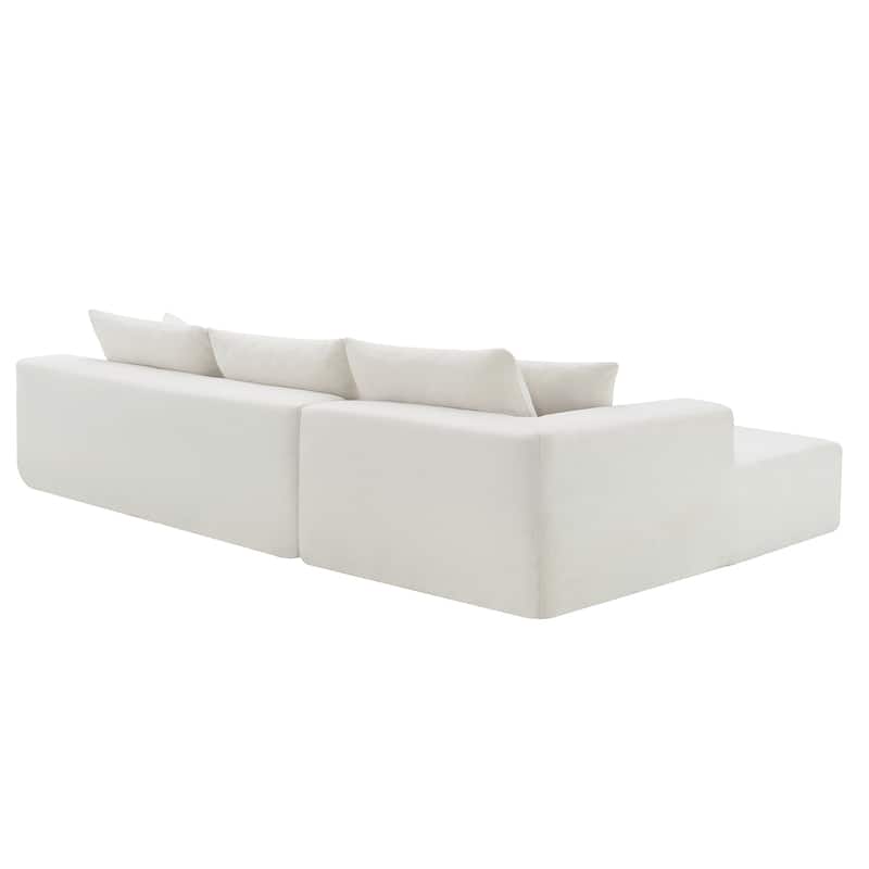 White 109" Modular L-Shaped 4-Seat Sofa