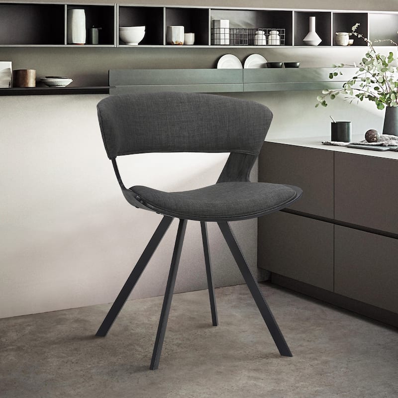 Ulric Wood and Metal Modern Dining Room Accent Chair