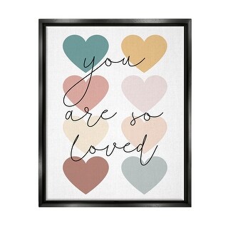 Stupell You Are Loved Hearts Framed Floater Canvas Wall Art Design by ...