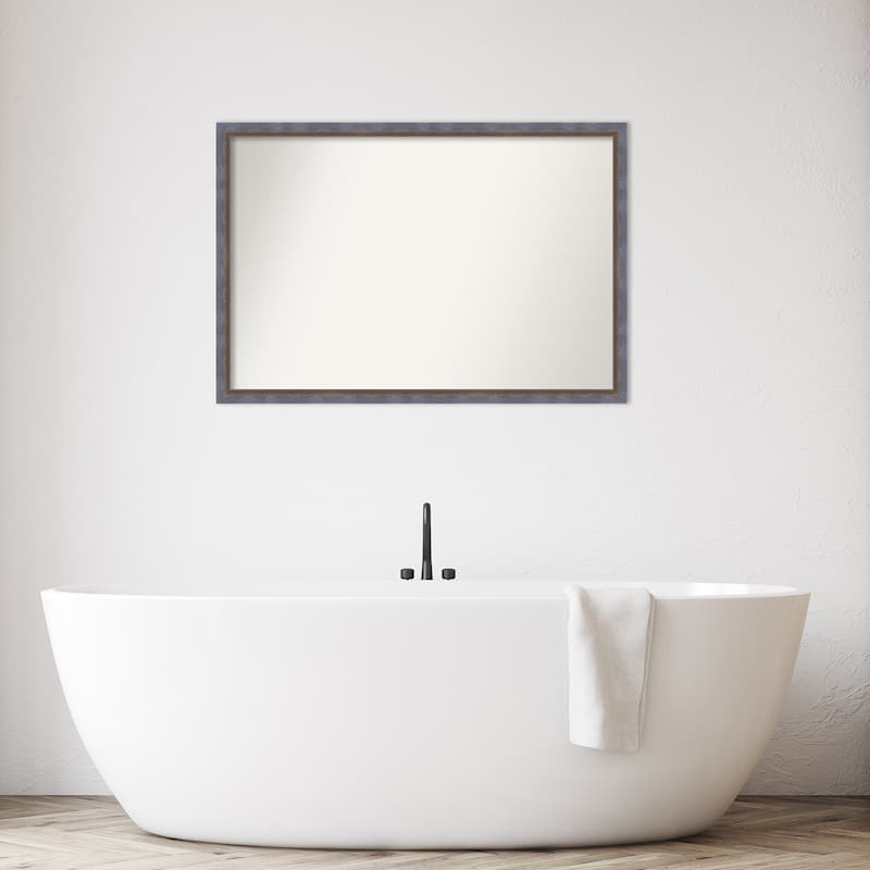 Two Tone Non-Beveled Wood Framed Bathroom Vanity Wall Mirror