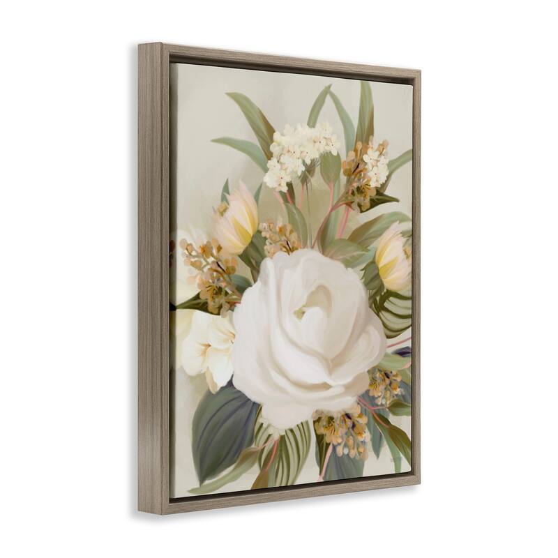 Stupell Charming Soft Rose Bundle Framed Floater Canvas Wall Art Design By House Fenway
