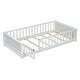 preview thumbnail 20 of 18, Sturdy Structure Twin size Floor Platform Bed with Built-in Book Storage Rack,Door,Kids and Baby