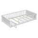 preview thumbnail 60 of 58, Twin size Floor Platform Bed with Built-in Book Storage Rack,Door
