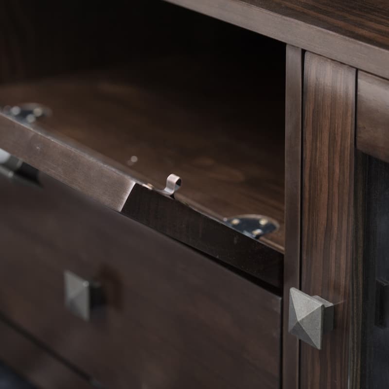 WYNDENHALL Essex SOLID WOOD 72 inch Wide Contemporary TV Media Stand For TVs up to 80 inches