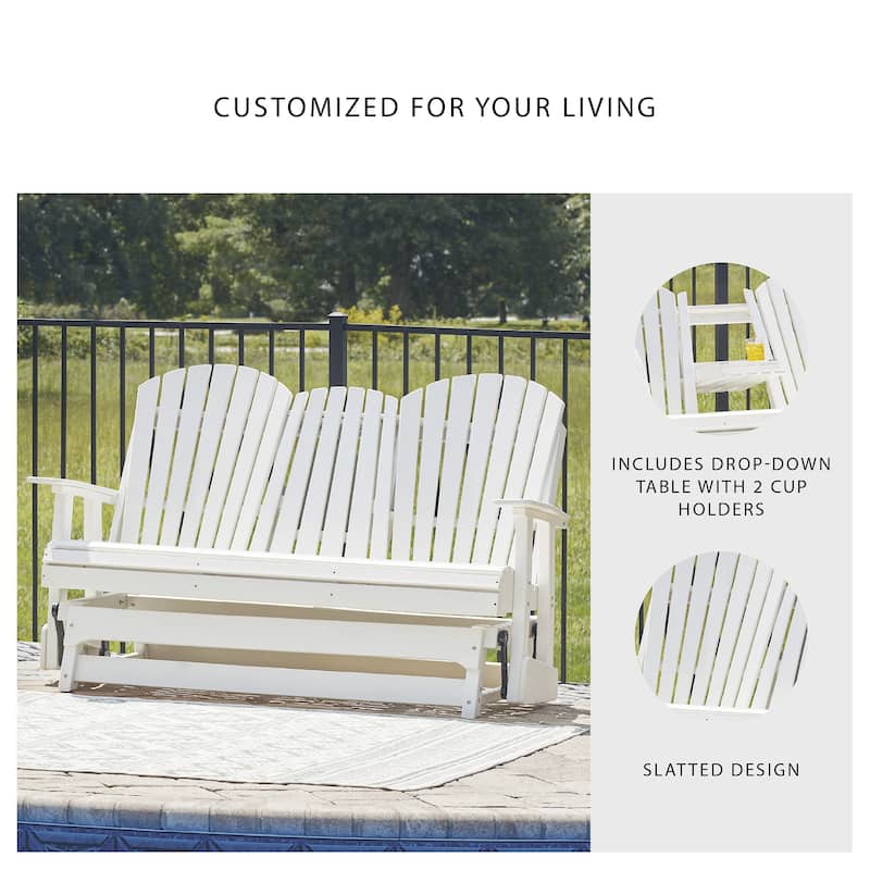 Signature Design by Ashley Hyland wave Outdoor Glider Loveseat - 67" W x 31.5" D x 41.75" H