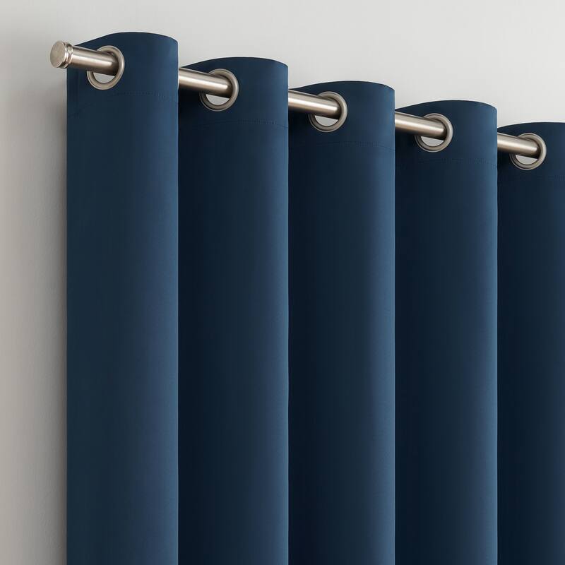 Eclipse Blackout Curtains, Darrell Thermaweave Grommet Extra Wide Curtains, Sliding Door Curtains 84 in x 100 in